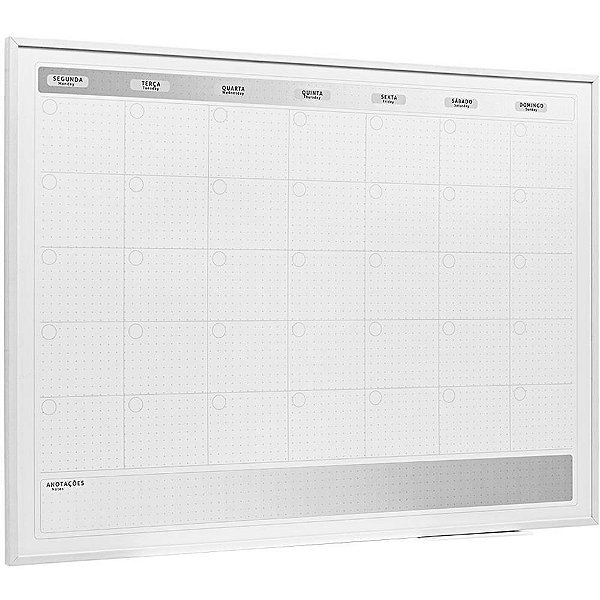 Quadro Planner FIT Preto e Branco 80X60CM Pacote com 2 Unidades
