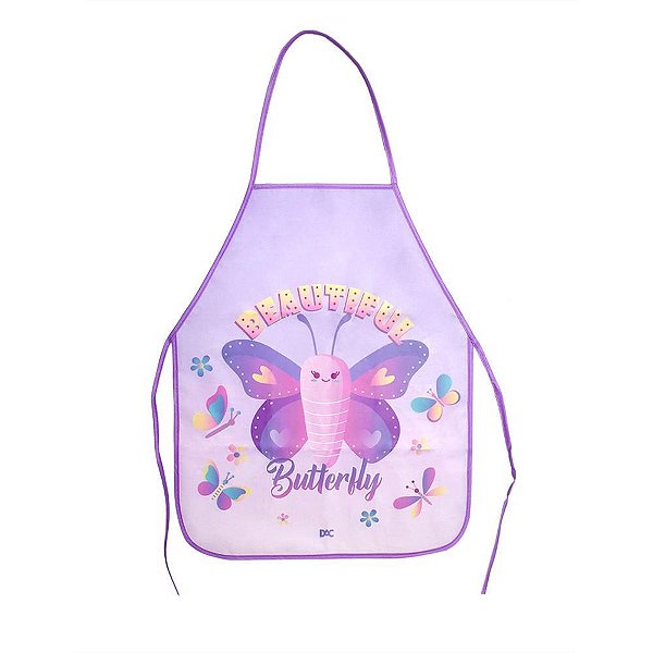 Avental Escolar Decorado Borboletas Infantil 48X38CM DAC