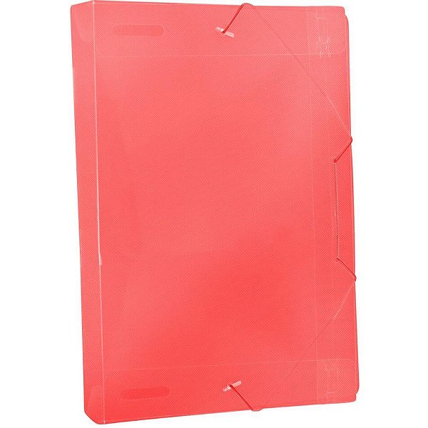 Pasta ABA Elástica Plástica Ofício 40MM Vermelho Pacote com 10 Unidades