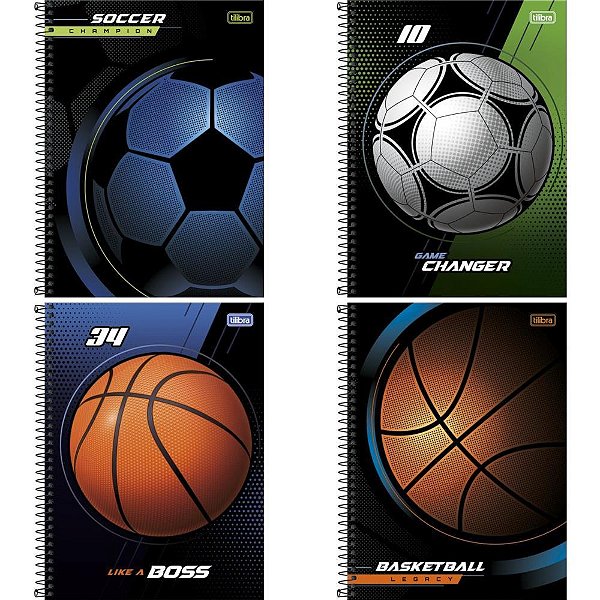 Caderno 10X1 Capa Dura Score 160 Folhas Connect - Pacote com 4 Unidades