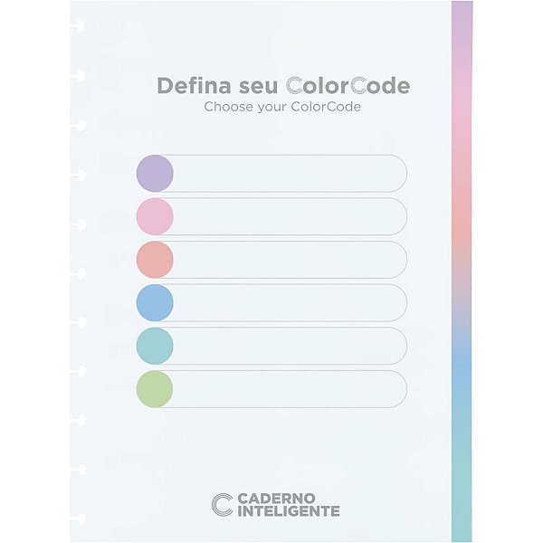 Caderno Inteligente Refil Grande Colorcode 90G 60 Folhas - Pacote