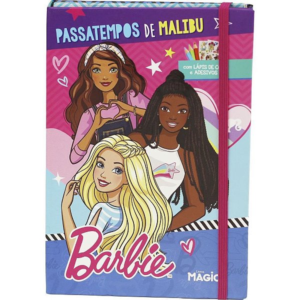 Livro com Adesivos Passatempo Barbie com Lápis de COR