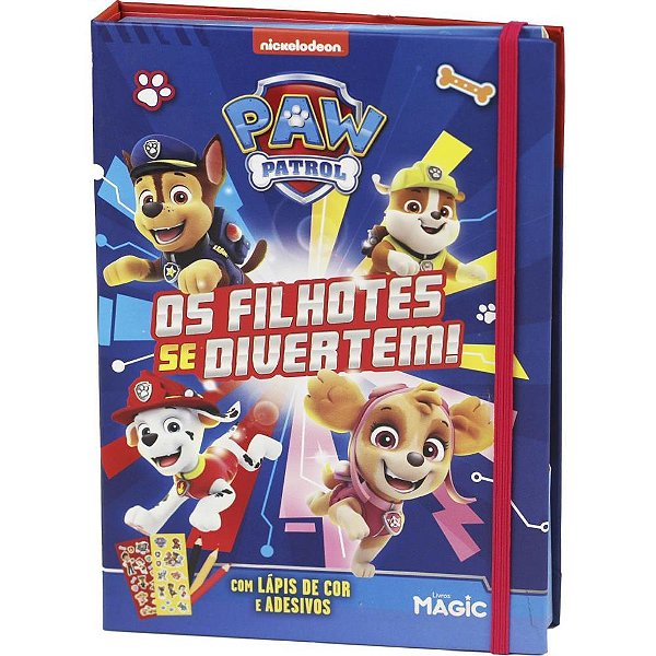 Livro com Adesivos Passatempo Patrulha Canina com Lápis