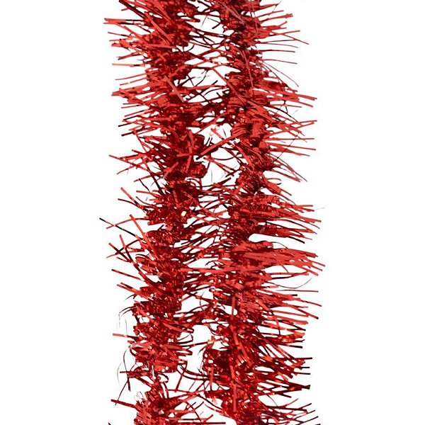Artigo para Decoração Natal Festão Metaloide 7X200CM Vermelho Pacote com 5 Unidades