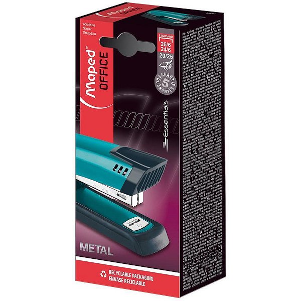 Grampeador Metal Essentials Deco - 100% Metálico