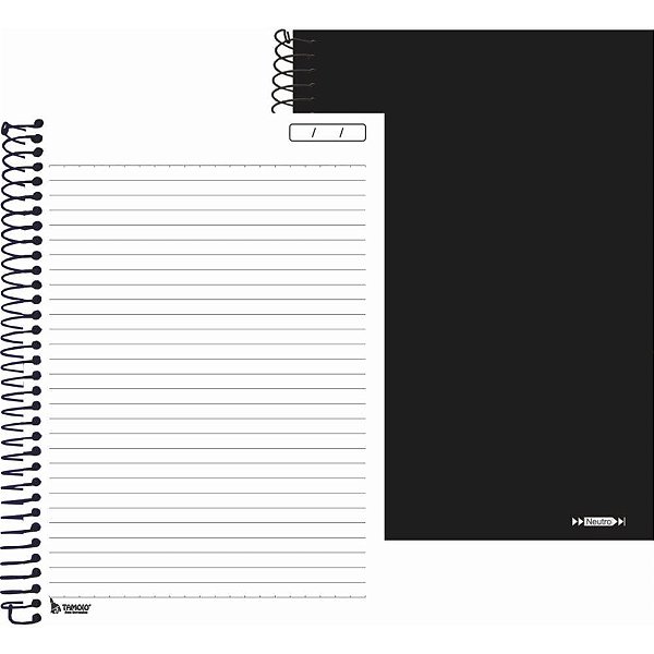 Caderno 1X1 Capa Dura Neutro Preto 96 Folhas sem Pauta - Pacote com 4 Unidades