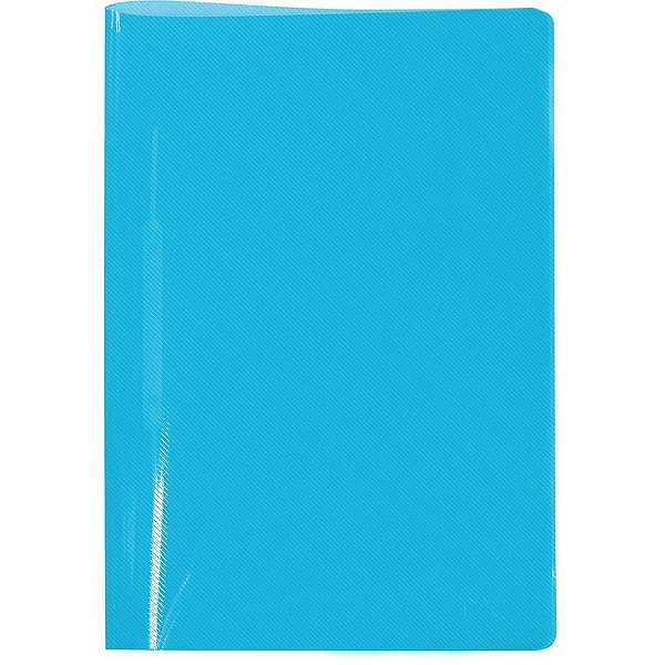 Pasta Grampo Trilho Plástica Ofício Azul Pacote com 10 Unidades