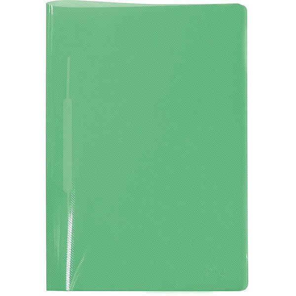 Pasta Grampo Trilho Plástica Ofício Verde - Pacote com 10 Unidades