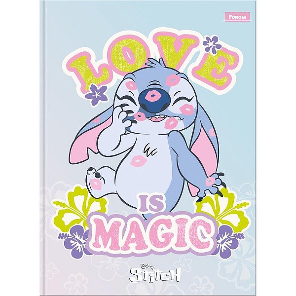 Caderno Brochurão Capa Dura STITCH College 160 Folhas Pacote com 4 Unidades