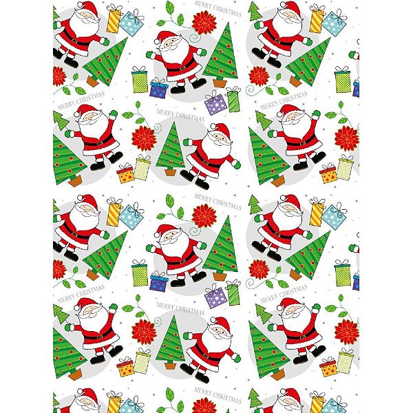 Papel Presente Natal 66X96 CM Sortido Pacote com 25 Unidades