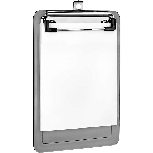 Prancheta Plástica A6 Fume SLIP com 50 Folhas