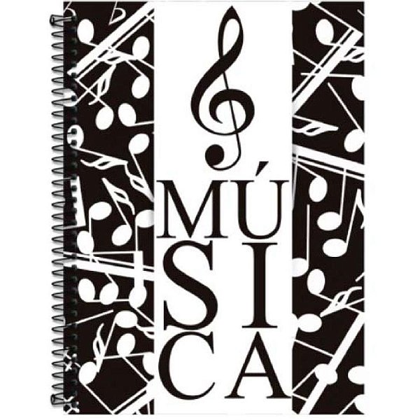 Caderno de Música Livro CD Espiral 70 Folhas 200X275MM - Pacote com 5 Unidades