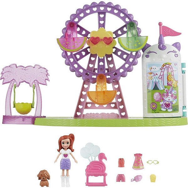 Polly Pocket Playset Carnaval Doce com Boneca Lila e Acessórios