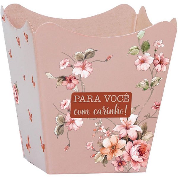 Cachepot Paper Decorado Pote 11 Helena 11X11X9CM - Pacote com 10