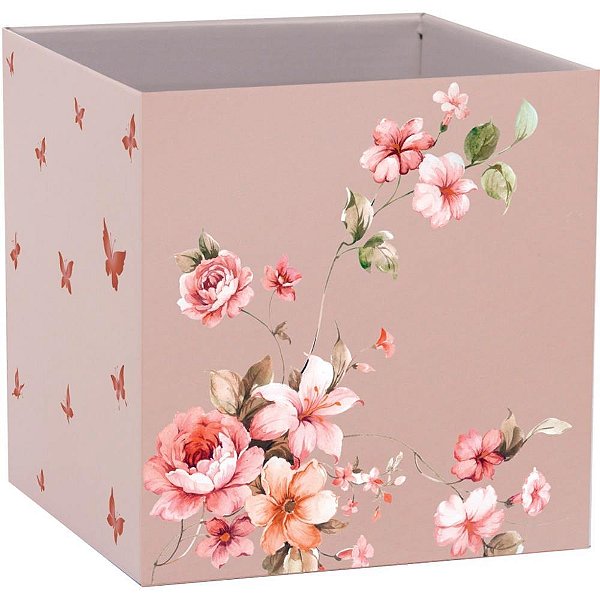 Cachepot Paper Decorado Pote 15 Helena Quadrado 15X15CM - Pacote com 10 Unidades