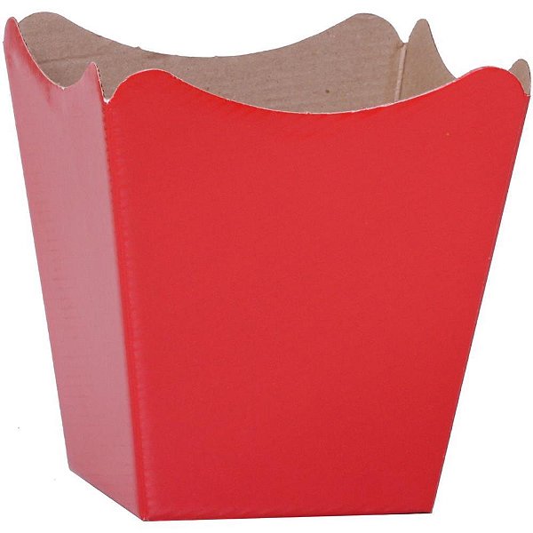 Cachepot Paper Liso Pote 15 Vermelho 16X17X11CM - Pacote com 10 Unidades