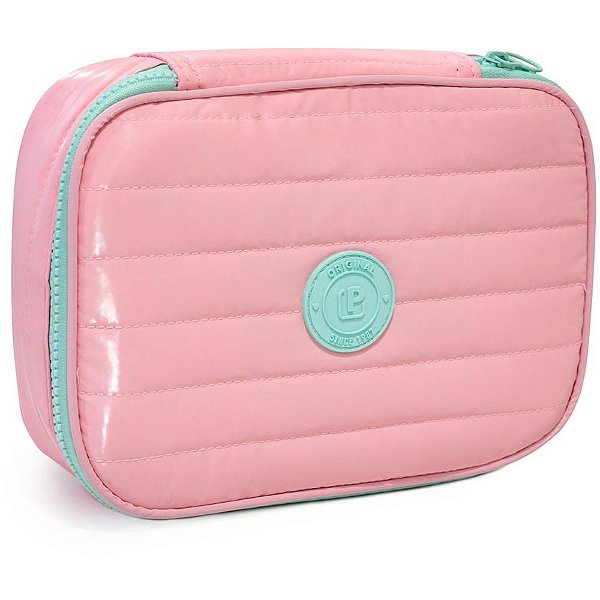 Estojo BOX Puffer C/DIVISOR Rosa Pastel