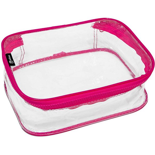 Estojo BOX PVC Colors Cristal Rosa