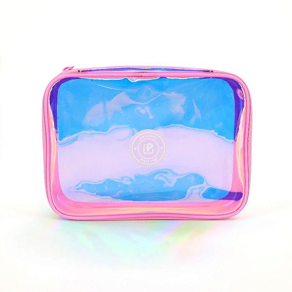 Estojo BOX PVC Holográfico Rosa