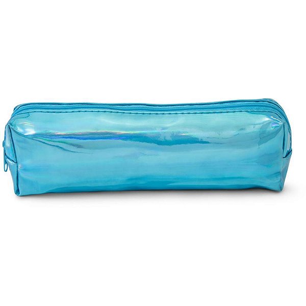 Estojo Simples Holográfico Retangular PVC (S) - Rosa, Lilás e Azul