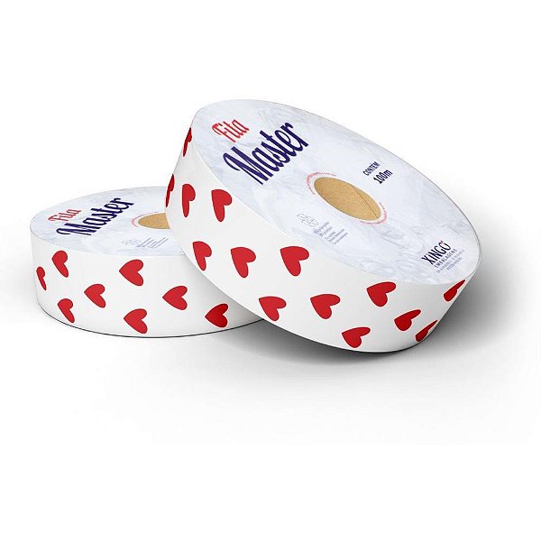 Fita Master Decorada 32MM X 100M "amo Você" - Estampa de Coração