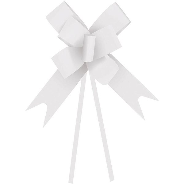 Laço Pronto Liso 48MM Branco com 10 Unidades - Pacote com 10 (100 Unidades)