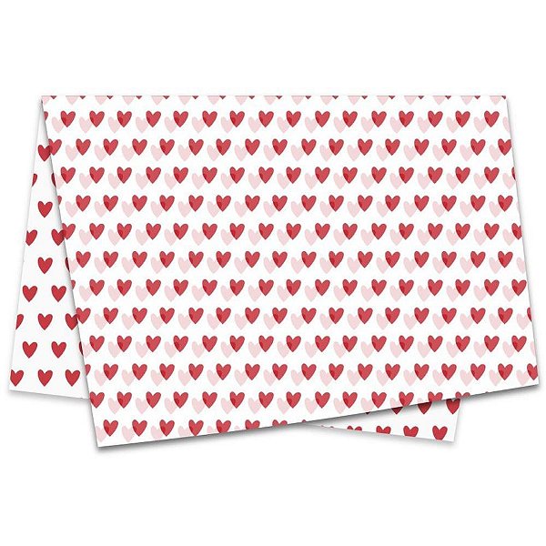 Papel Seda Decorado 49X69CM AMO Você - Pacote com 50 Unidades