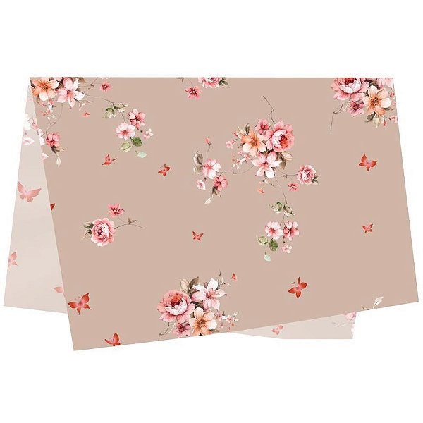 Papel Seda Decorado 50X70CM Helena - Pacote com 50 Unidades