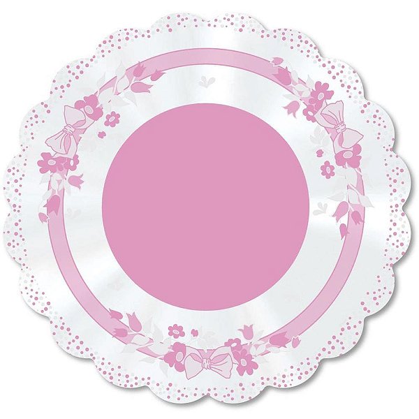 Poli Redondo 68CM Laço Rosa - Pacote com 50 Unidades