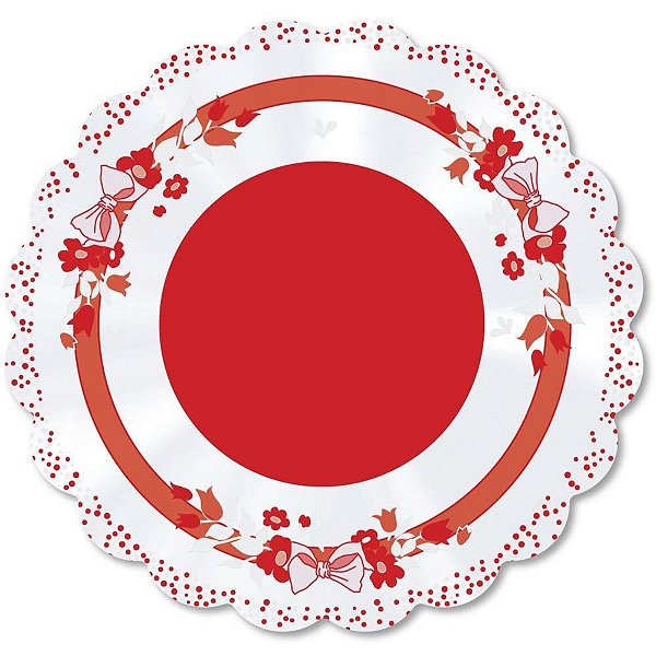 Poli Redondo 68CM Laço Vermelho Pacote com 50 Unidades