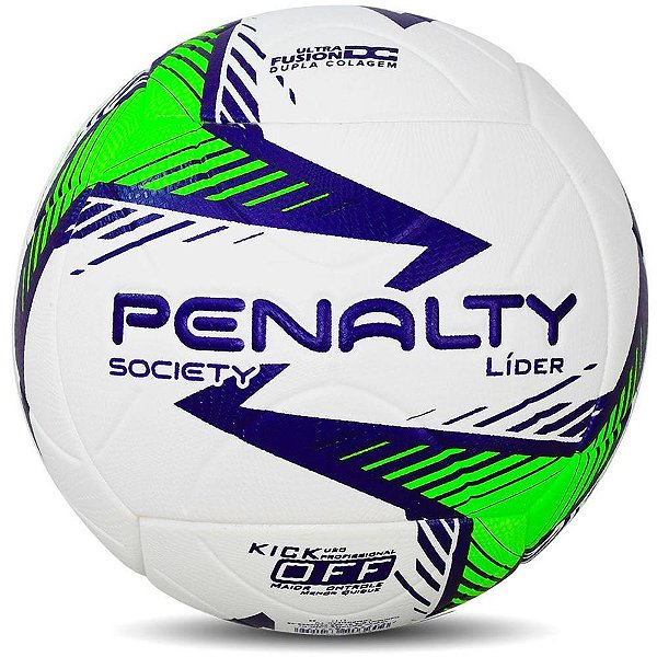 Bola de Futebol Society Líder XXIV Branca - Verde - Roxa