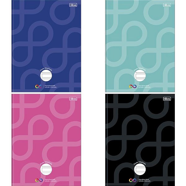 Caderno Brochurão Capa Dura Neuro 80 Folhas Pauta Ampliada Pacote COM/05