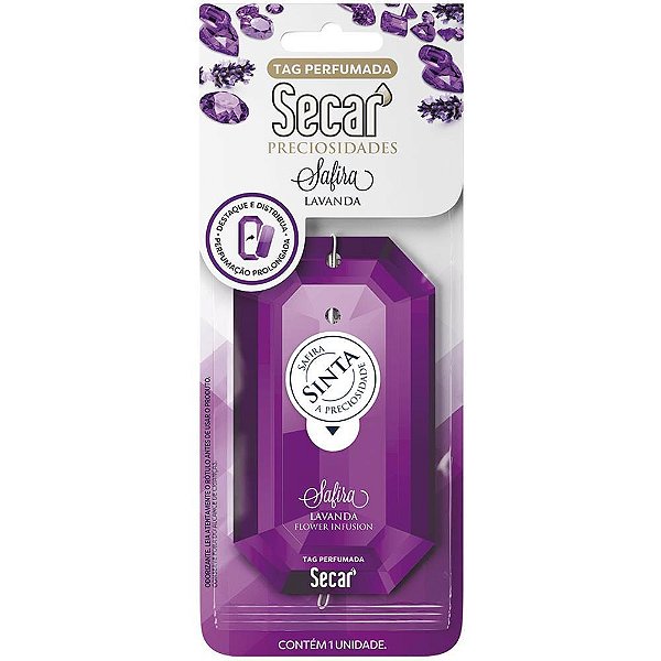 Odorizador para Carro TAG Secar Precioso Safira Lavanda