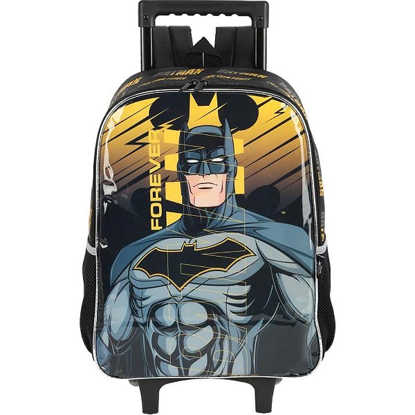 Mochila Infantil com Rodinha Batman G Preta C/ ALÇA