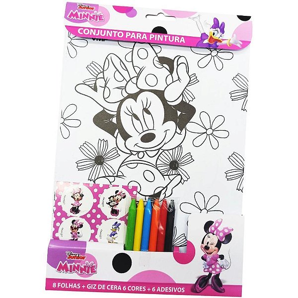 Brinquedo para Colorir KIT Pintura Minnie 26X19 20 Peças