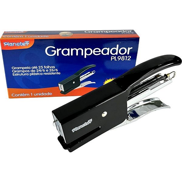 Grampeador Alicate P/25FLS PL9812 Preto 24/6-26/6
