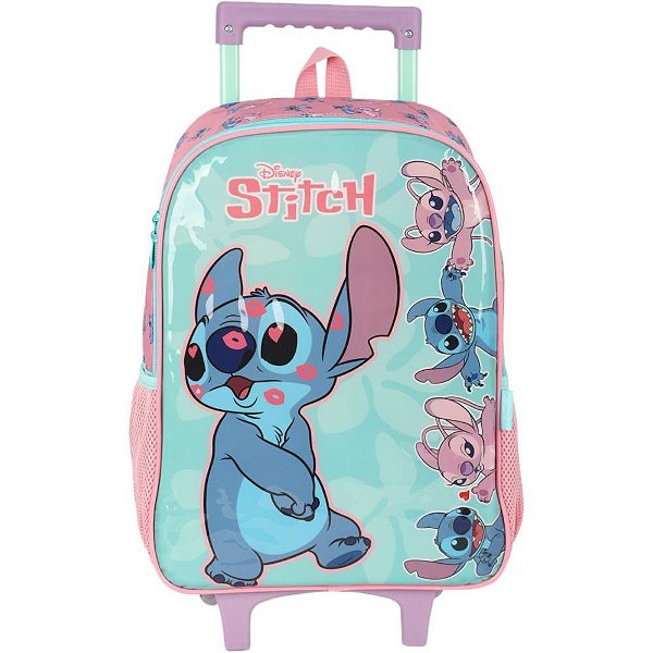 Mochila Infantil com Rodinha STITCH G Verde