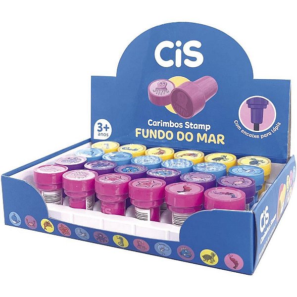 Carimbo Pedagógico CIS STAMP Fundo do MAR Display com 24