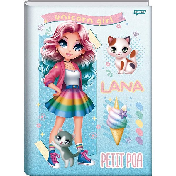 Caderno Brochura 1/4 Capa Dura Petit Poa 80 Folhas PAQCOTE3 com /05