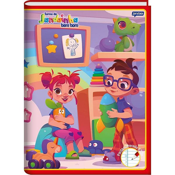 Caderno Brochurão Capa Dura Jandainha BEM BOM Vermelho 80 Folhas Pacote com 05