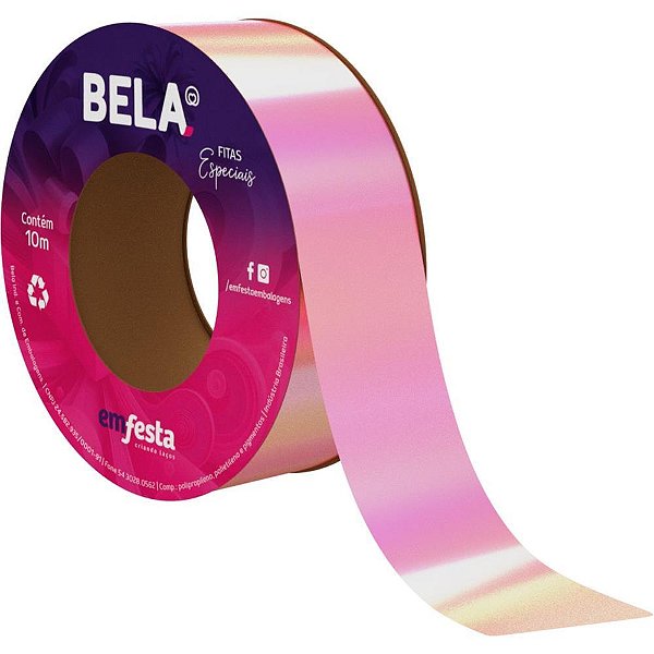 Fita Nacarada 15MMX10M Rosa Bebê Pacote com 10