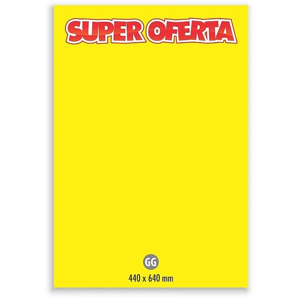 Cartaz para Marcação Oferta Gigante 64X44CM Amarelo Pacote com 10