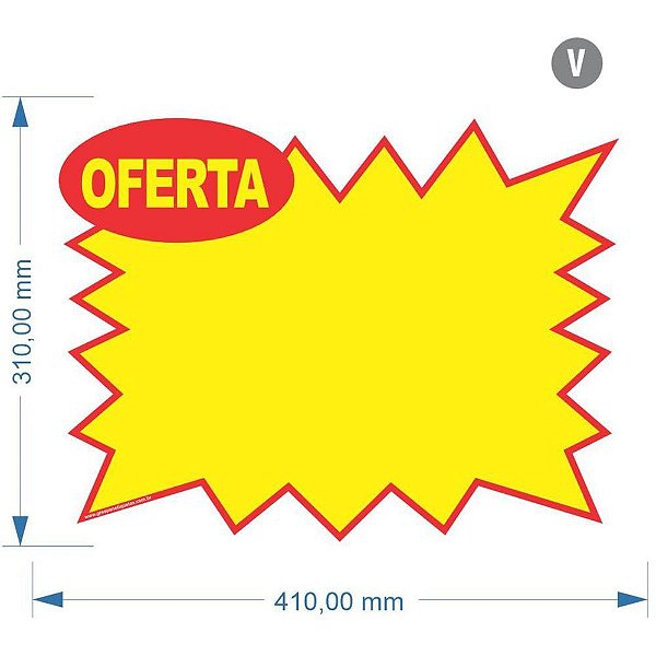 Cartaz para Marcação SPLASH V Oferta Amarelo 430X310MM Pacote com 10