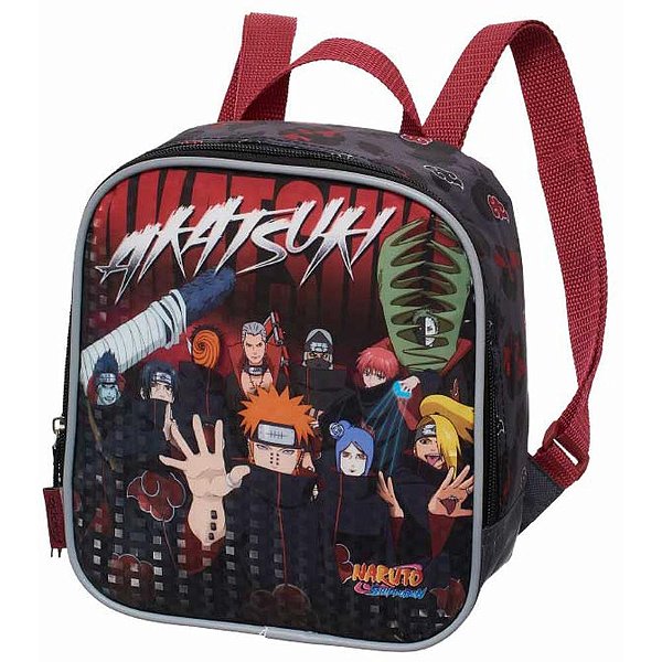 Lancheira Térmica Naruto Akatsuki Rising MÃO/COSTAS 21X23X10CM