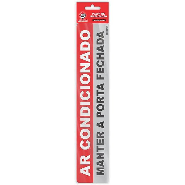 Placa de Sinalização AR Condicionado 5X25CM Pacote com 05