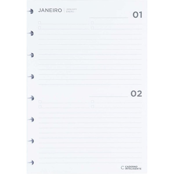 Caderno Inteligente Refil A5 Agenda 90G 97 Folhas Pacote