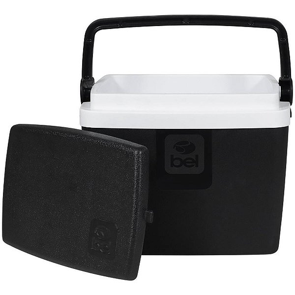 Caixa Térmica BEL 6L com ALÇA Ergonômica e Suporte - PRETO/BRANCO