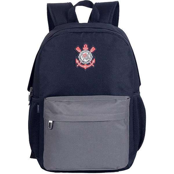 Mochila Corinthians Preta e Cinza Média