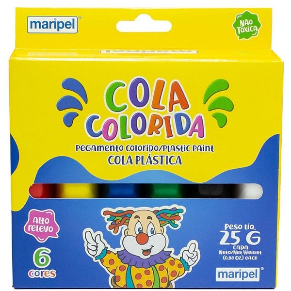 Cola Colorida 6 Cores Sortidas 25G Estojo