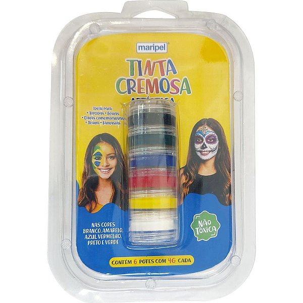 Pintura Facial Cremosa - 6 Cores de 4G Cada para Criações Artísticas